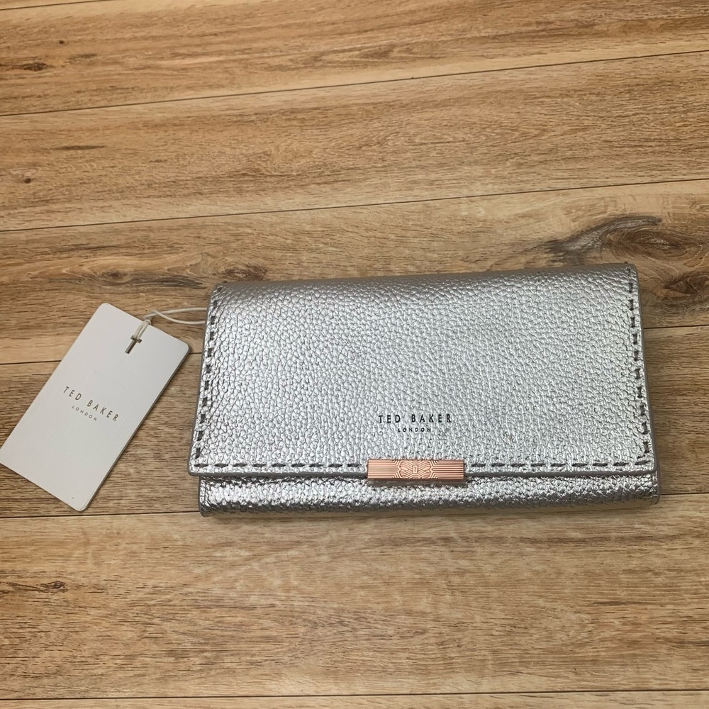 Ted Baker Janet Metallic Leather Crossbody Matinée Wallet on a Chain